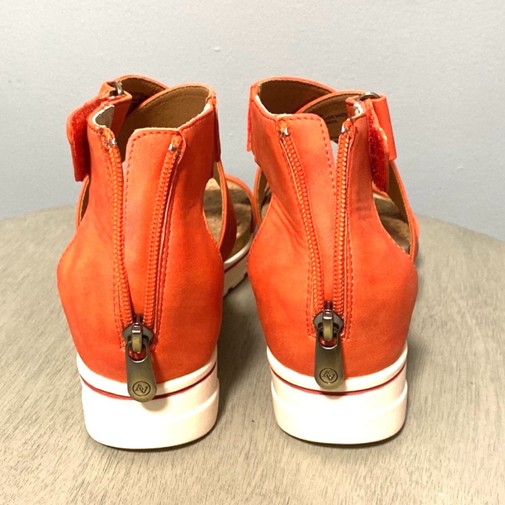 Adrienne Vittadini Sport Women's Orange Wedge Sandals - Picture 4 of 7